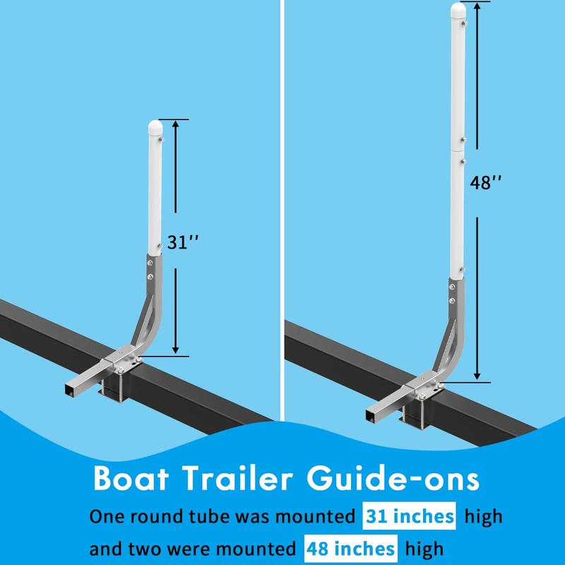 Lusheer Boat Trailer Guide-ons 48“, Guide Pole Kit，Heavy Duty 2PCS