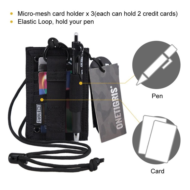 OneTigris Tactical ID Card Holder Vertical Badge Holder Horizontal with