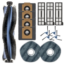 LemonRunRun (14 Pack) X10 Pro Omni Replacement Parts Compatible with Eufy X10 Pro Omni Robot Vacuum Cleaner, 1 Roller Brush, 4 Side Brushes, 4 Dust Bags, 3 HEPA Filters, 2 Mop Pads, Accessories Kit