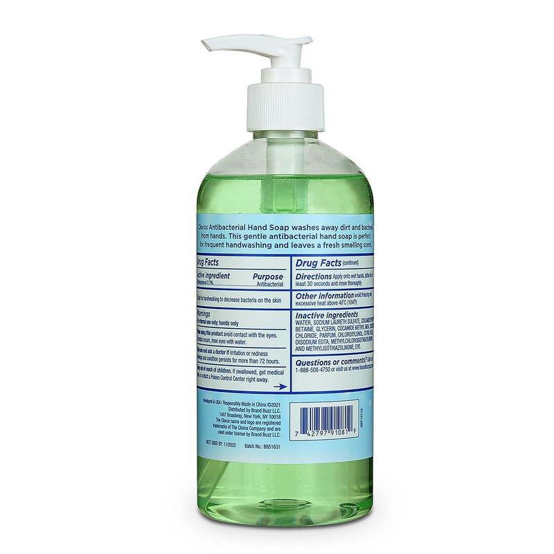 Clorox Antibacterial Liquid Hand Soap with Pump, Soothing Aloe Scent