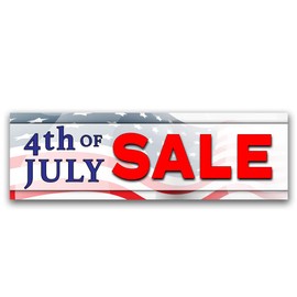 4th of July Sale Vinyl Banner 8 Feet Wide by 2.5 Feet Tall