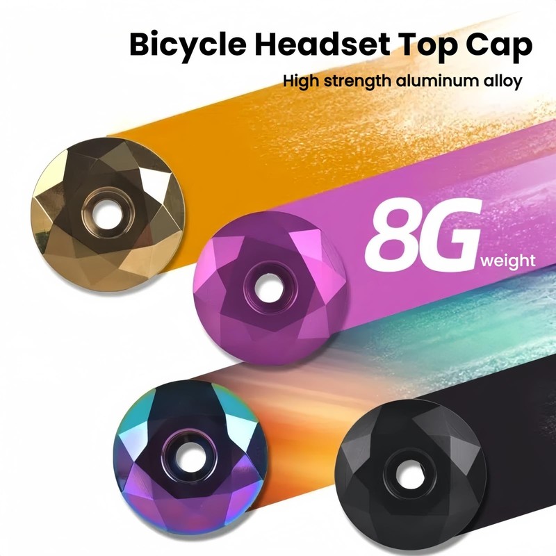 JMFahrrad Diamond-Cut Bicycle Stem Headset Top Cap, Black