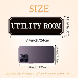 Utility Room Sign Sticker for Business and Home，Self-adhesive Utility Closet Room Door Decor for House Basement, Garage, Kitchen, Restaurant, Shop Tool and Equipment Storage
