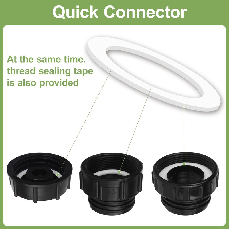 275-330 Gallon IBC Tote Hose Adapter, 3/4" Male NPT Inlet