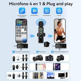 GARUISKY 3 en 1 Microfono Inalambrico de Solapa 2 Pack para Celular