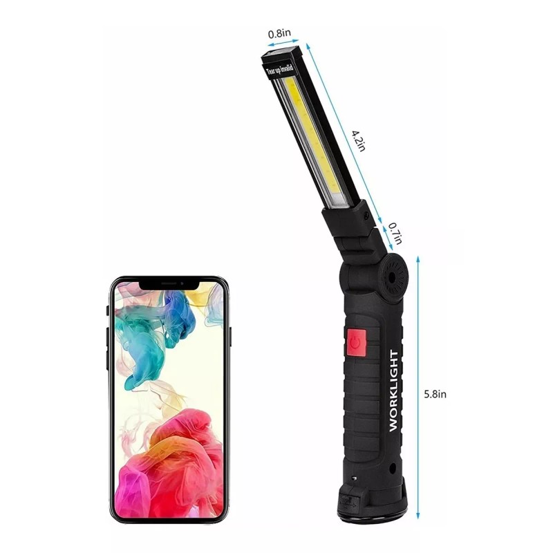 ABAB5079244 Luz De Trabajo Led Recargable Y Plegable, 2 Piezas