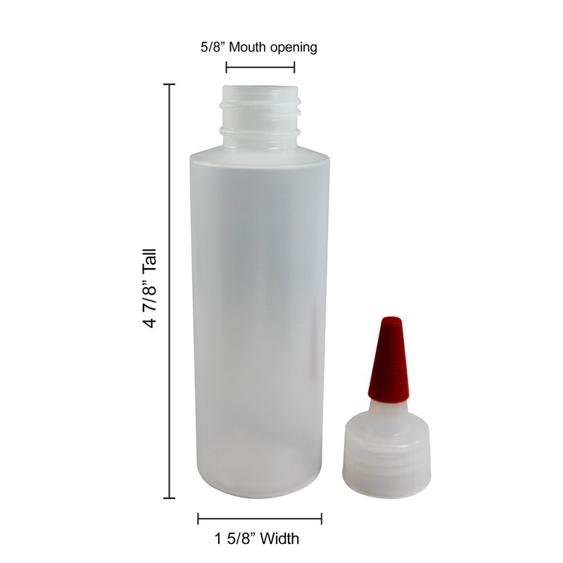 Pinnacle Mercantile (8-Pack 4 Oz Plastic Squeeze Bottles Long Red
