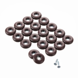 1" Screw on Furniture Sliders-Furnigear Heavy Duty PTFE (Teflon) Chair Leg Slides Glides Move Your Furniture Easy & Safely - Best Floor Protector(Brown-20pack)