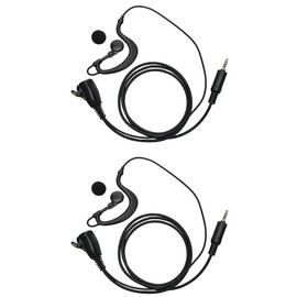 TDYU G Shape Earpiece Headset with PTT Mic Compatible for Yaesu Vertex VX-6R 7R 6E 7E 120 127 170 177 Walkie Talkie Two Way Radio 2Pack