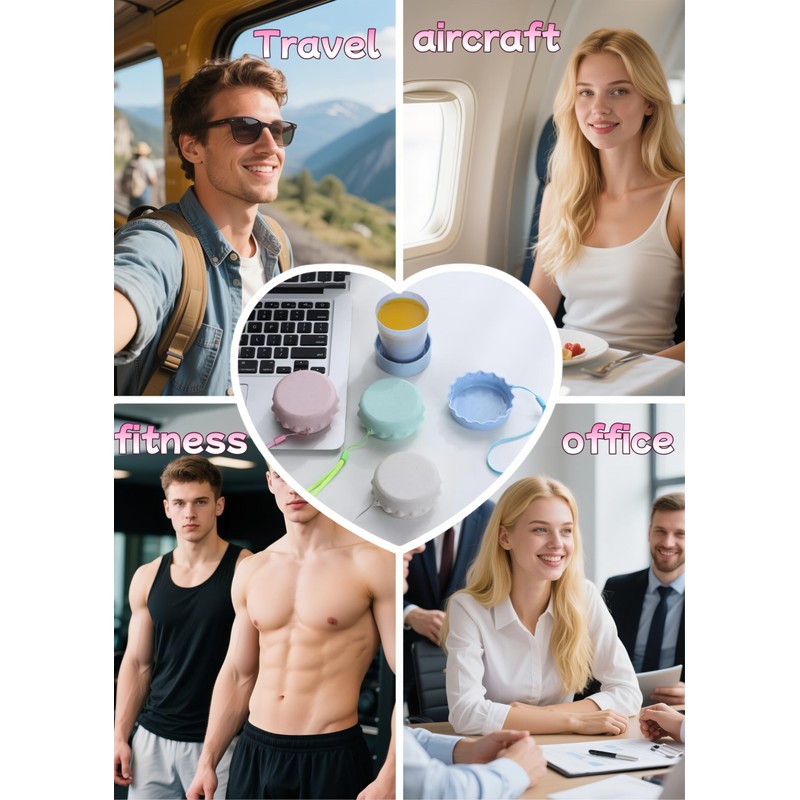 FANBODTA Collapsible Travel Cup 4-Pack, 130ml Foldable Water Cup with