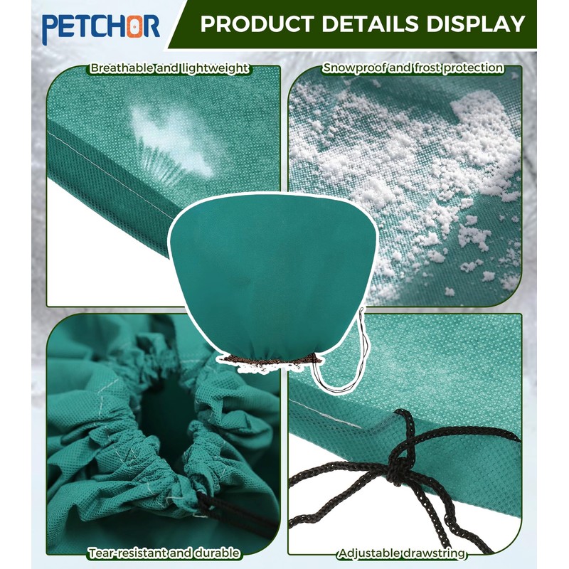 PETCHOR 4PCS Winter Plant Covers Freeze Protection for Outdoor Plant
