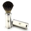 Jag Shaving Brush Badger Hair Travel Shaving Brush in Nickel