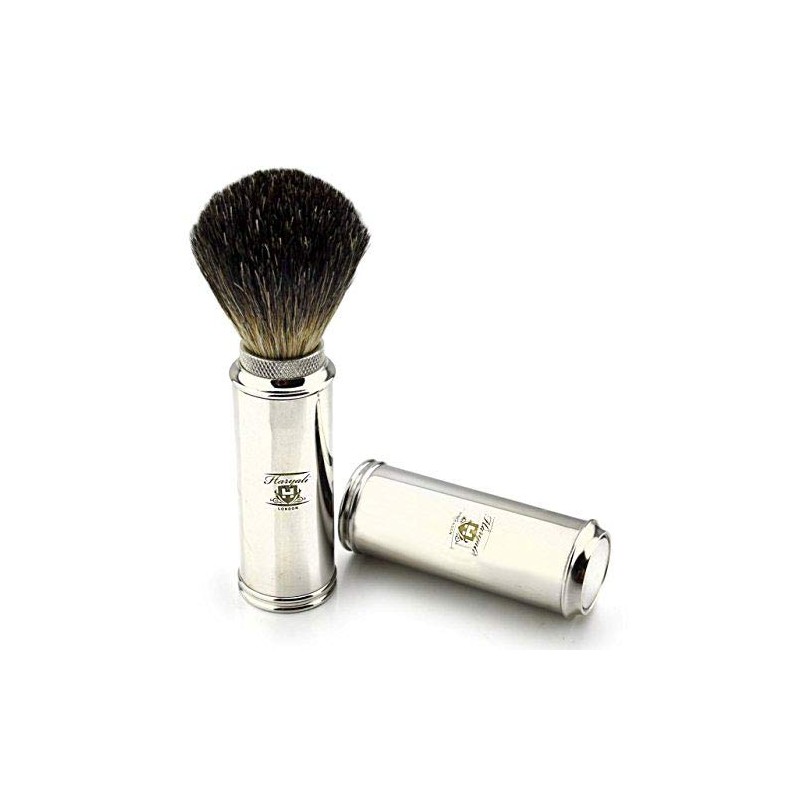 Jag Shaving Brush Badger Hair Travel Shaving Brush in Nickel
