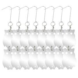 HADEEONG Bird Reflectors to Keep Birds Away, 8-Pack Reflective Owl to Scare Birds Away, Easy to Install Decorative Reflective Bird Scare Discs for Outside Patio, Garden, Windows, Warehouse