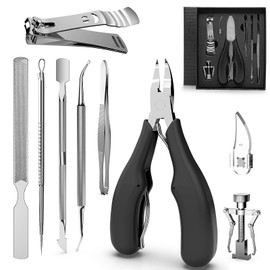 Upgraded Ingrown Toenail Tools 9pcs, TENBOK Professional Podiatrist Toenail Clippers for Thick, Ingrown & Side Nails for Men & Seniors, Surgery Grade Ingrown Toenail Treatment Pedicure Tool