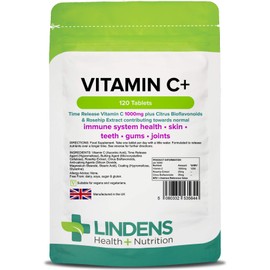 Lindens Vitamin C 1000mg 3-Pack 360 Tablets w/Rosehip Bioflavonoids Supplement