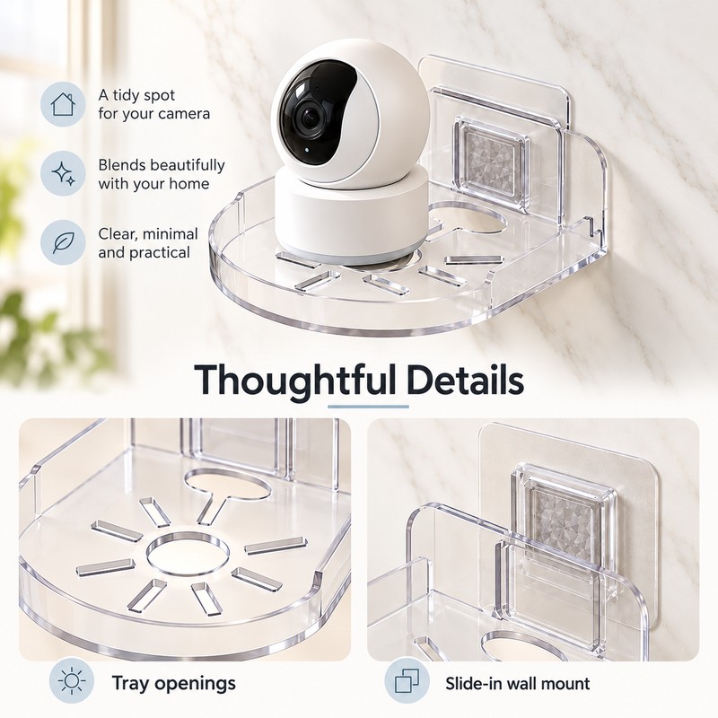 2PCS Wall Mounted Camera Bracket Adhesive, No Drilling, Household Indoor
