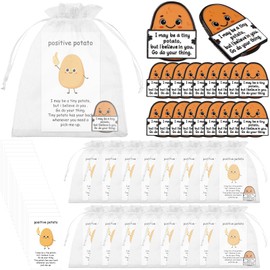 20Set Motivational Potato Employee Appreciation Gifts Inspirational Potato Pins Emotional Support Lapel Pin Positive Affirmation Card for Coworker Staff Back to School Gifts for Students from Teacher