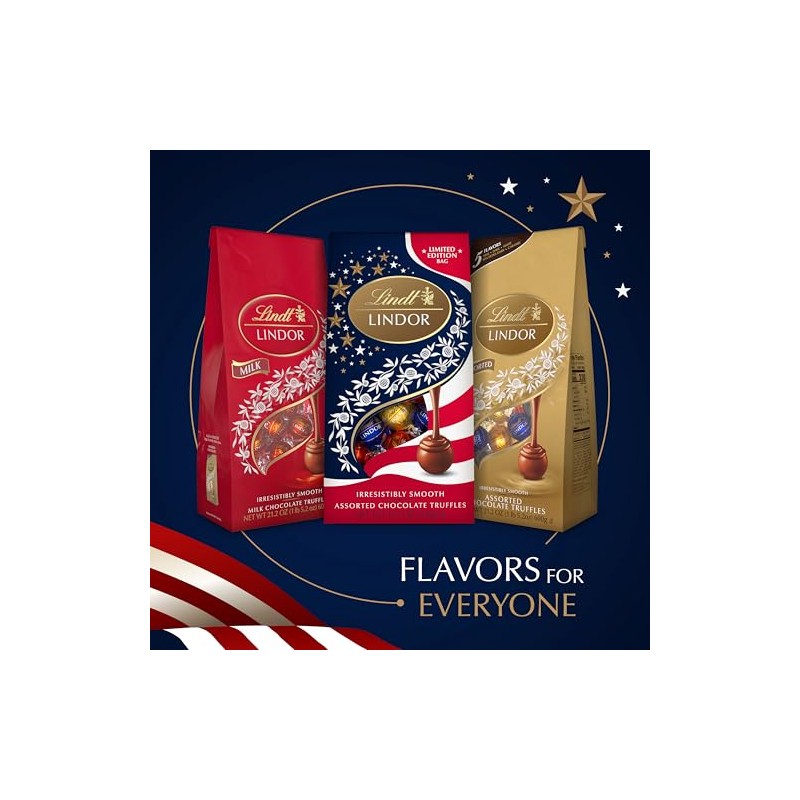 Lindt LINDOR Assorted Chocolate Candy Truffles Limited Edition USA 250th