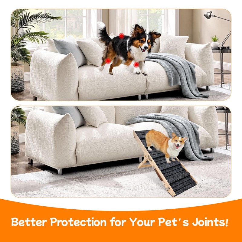 Dog Ramp for Bed-Non-Slip - Extra Wide Pet Ramp for