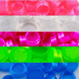 Flexible Vial Caps fits on Vial Bottle  – Covers Vials from dirt dust when not in use (3ml, 5ml, 30ml, 50ml, 100ml) Colorful Options Icy Pink Green Blue Purple Clear Black Essential Oils:_Color Mix No Black_5-100ml 10 Pack