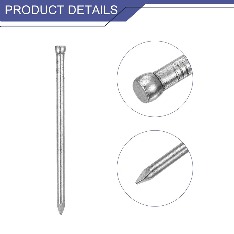 sourcing map Finishing Nails 50pcs 75mm 3 Inch Hand-Drive Hardware