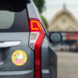 Yellow Happy Easter Magnet, Seasonal Magnetic Accessory with Bunny and Eggs, Festive Decor for Cars, Refrigerators, and Mailboxes, 5.5 Inches