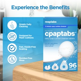 resplabs CPAP Cleaning Tablets, 96 Pack - Effervescent Cleaner for CPAP Masks, Tubing, and Humidifiers - 3 Month Supply