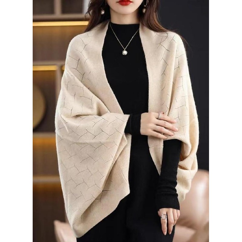 NEKORA Women's Knit Cardigan, Stole, Shawl, Haori Dolman Outerwear, beige
