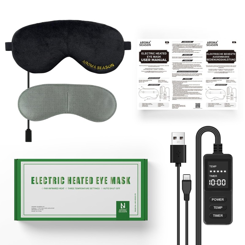 Aroma Season Heated Eye Mask, Warm Eye Compress for Dry