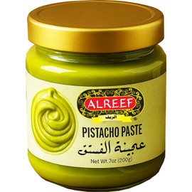 Alreef Pistachio Paste Sweet Spreadable Paste, 7 oz (200g) Rich & Nutty Pistachios Cream for Knafeh Dubai Pistachio Chocolate Bars, No GMO