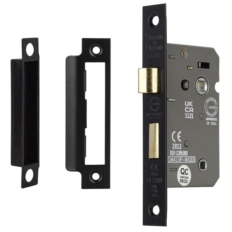 Decoranddecor Bathroom Mortice Lock - 2.5inch / 64mm - Matt