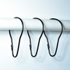 Black Shower Curtain Rings Metal Hooks Ring (24 Pack) Rustproof