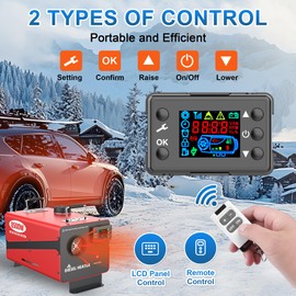 Aoteda 8500W Diesel Heater, 12V/24V/110V All-in-One Portable Parking Space Heater with Remote & LCD Monitor Control, Quick Warm-up Low Noise for RV, Trailer, Van, Truck, Boat, Garage, Tent,Home