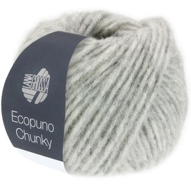 LANA GROSSA Ecopuno Chunky Super Light, Fluffy Effect Yarn with Baby Alpaca, Hand Knitting Yarn Made of 33% Virgin Wool (Merino) and 19% Alpaca, 50 g Wool for Knitting and Crocheting, 70 m Yarn FB 124