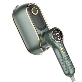 Travel Steamer Iron for Clothes, 1200W Portable Handheld Steamer Iron 4Mode with LCD Display 10s Fast Heating 180° Swivel Handle Powerful Wrinkle Remover, Garment Steamer for Home, Dorm, Travel, Green