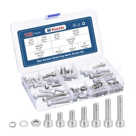 Kozelo 122pcs M6 Socket Head Cap Screws Bolts Nuts Assortment Kit - [M6x10/12/16/20/25/30/35mm] 304 Stainless Steel Allen Socket Drive for 3D Printer