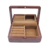 Shiwaki 4.7"x3.1"x1.6" Black Walnut Solid Wood Small Jewelry Storage Box