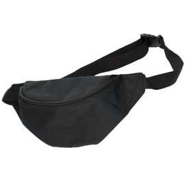 'Explorer' Bum Bag - Made of Recycled Polyester & with Adjustable Strap - Stylish Shoulder Bag for Women, Men & Children - Ideal for Festivals, Sports, Hiking & Everyday Use, black