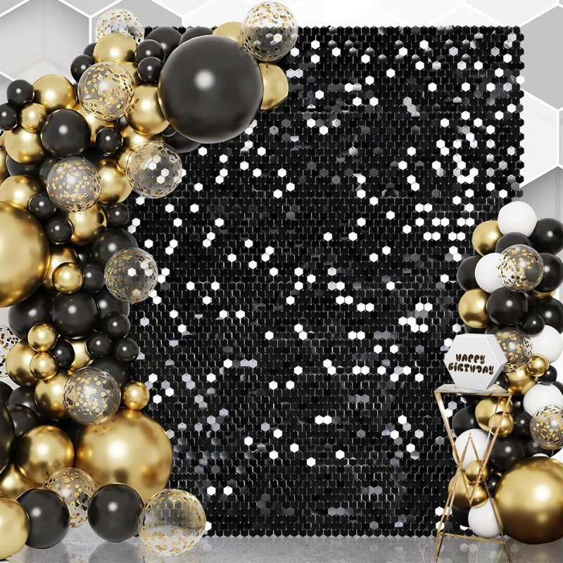Panel Decorativo Negro Shimmer Wall Brillante Fiesta 30 Pz