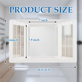 S97013662 Bathroom Fan Cover Grille and Lens Assembly Kit Compatible with Broan Nutone Exhaust Fan Models 655, 656, 657, 659, 695, HFL695, 696 (Replaces 97013662) - ABS Plastic, 16.8 in x 10.6 Inch
