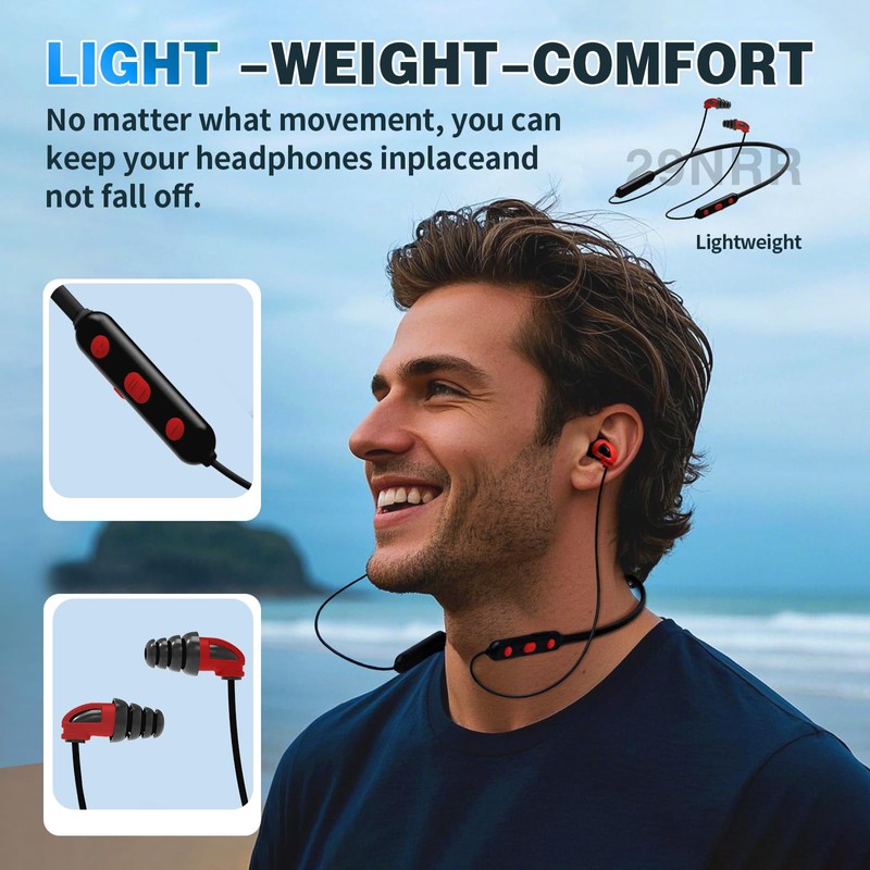 Muffpro Bluetooth Earplug Headphones Hearing Protection Ear Plug Earbuds with