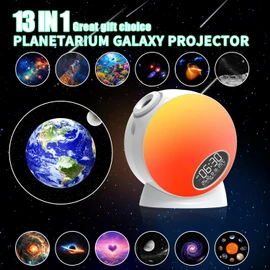 XFWOJOO Smart Galaxy Star Projector, 13 in 1 HD Planetarium Star Projector for Bedroom, Atmosphere Light with Alarm Clock Timed Starry Night Light for Gaming Room,Bedroom,Home Theater