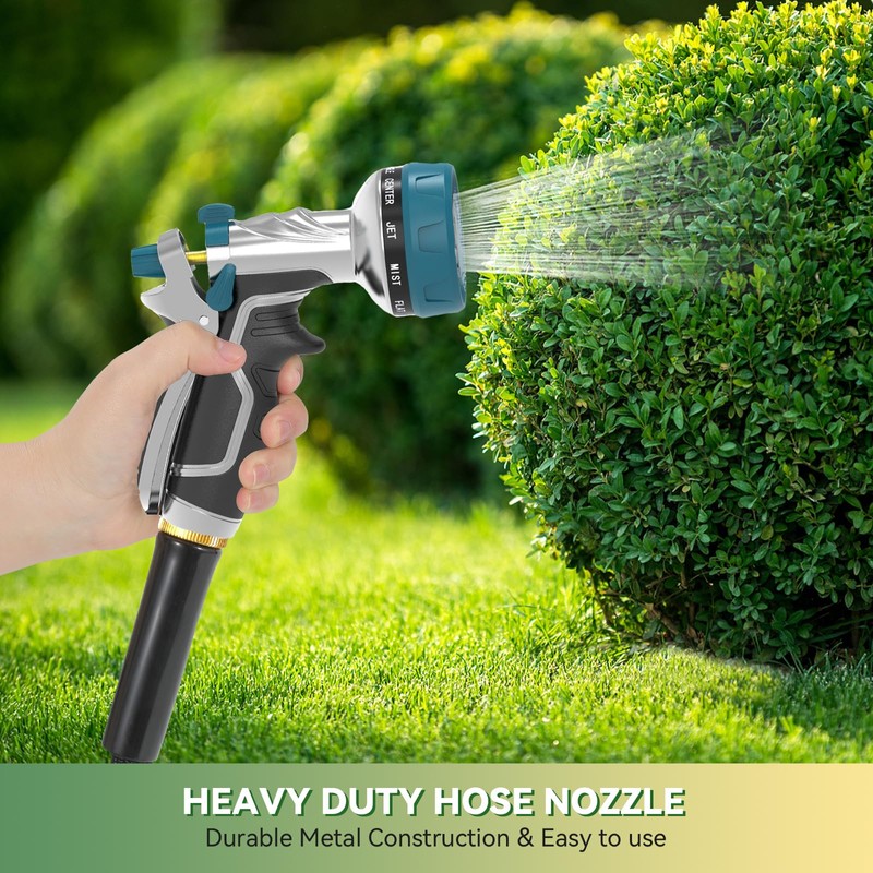 Garden Hose Nozzle, Heavy Duty Metal Water Hose Nozzle with