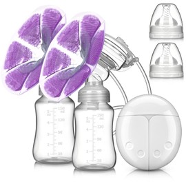 Sacaleches Eléctricos , Sebami Extractor de leche electrico Masaje automático posparto Extractor de Leche con Cojín de Calor Frío, 2 botellas de...   