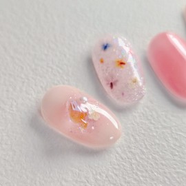 Fleur Handmade Nail Tips Fresh Flower Nails - Almond Short / 플레르 수제네일팁 생화네일 - 아몬드숏