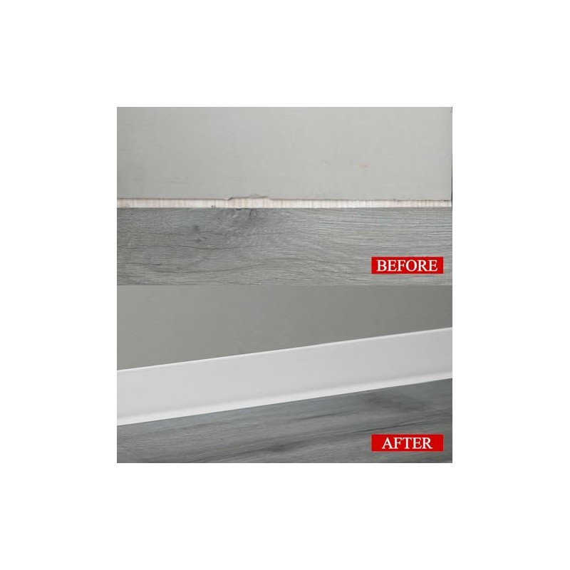 Peel and Stick Baseboard Trim,2.1 Inch x 20 Feet Rubber