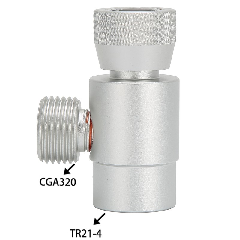 CO2 Refilling Adapter CGA320//TR21-4 Soda Valve Connector ASA Accessories Silver