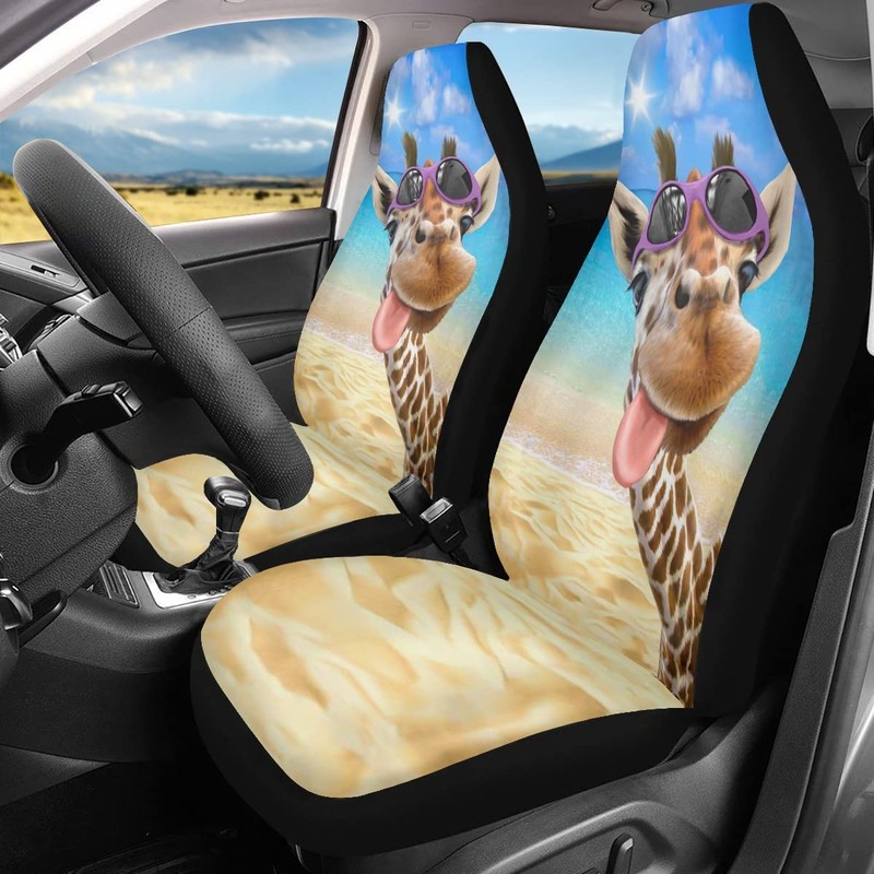 chaqlin Funny Giraffe Car Seat Cover Universal Fit Car Truck