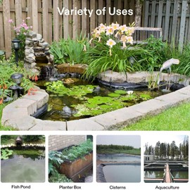 SINGHAL Pond Liner 10 x 7 Ft 0.08 mm, HDPE, UV & Tear Resistant, Flexible for Koi & Fish Pools, Water Gardens & Waterfall, Small to Large Ponds, Wildlife,Pond Tarp (Black)